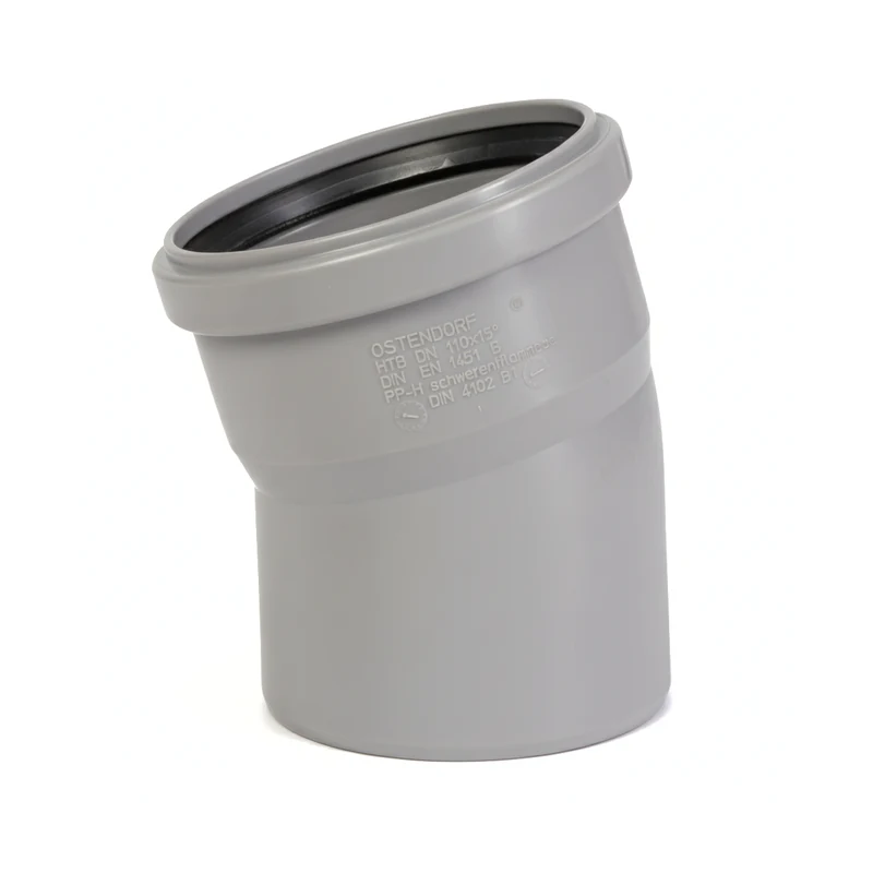 Отвод PP-H Дн 50×15° HT HTB серый Ostendorf