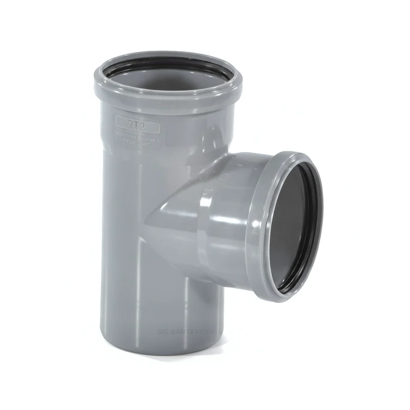 Тройник PP-H Дн 40×40×87.5° BASE серый VALFEX