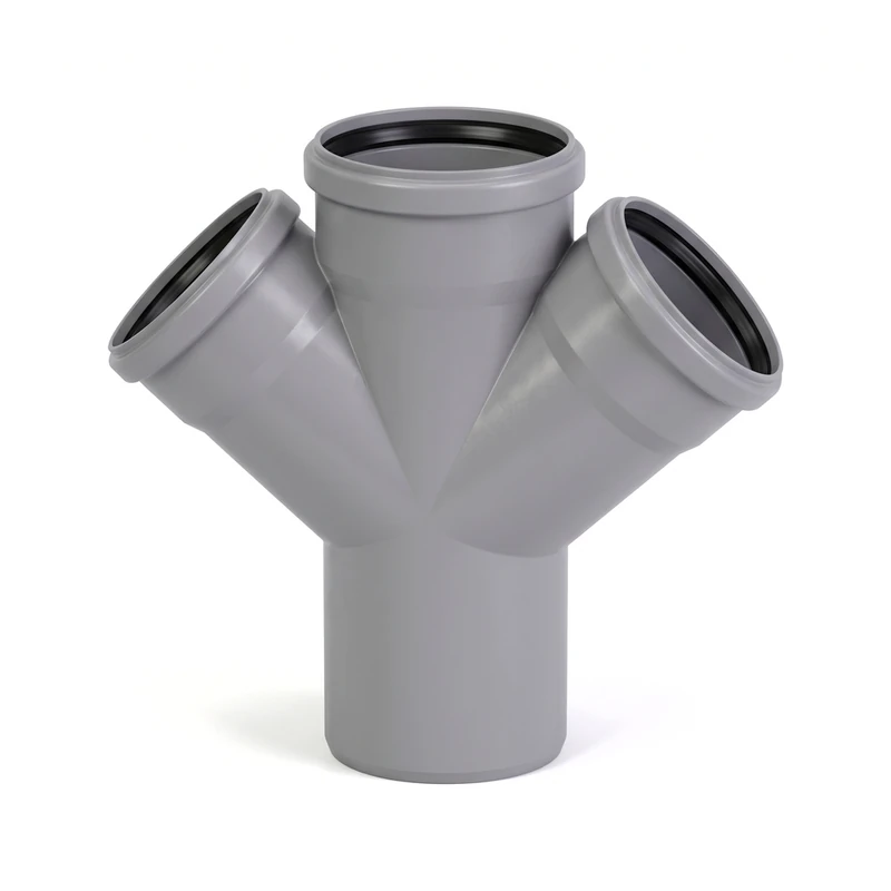 Крестовина 1-плоскостная PP-H Дн 50×50×50×45° HT HTDA серый Ostendorf