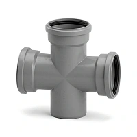 Крестовина 1-плоскостная PP-H Дн 110×110×110×87° HT HTDA серый Ostendorf