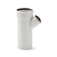 Тройник переходной бесшумный PP-H Дн 110×50×45° RAUPIANO PLUS белый Rehau