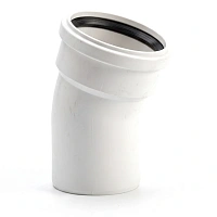 Отвод PP-H Дн 50×1.8×15° HT HTBw белый Ostendorf