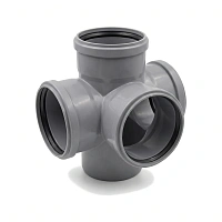 Крестовина 2-плоскостная PP-H Дн 110×110×110×87° HT HTED серый Ostendorf